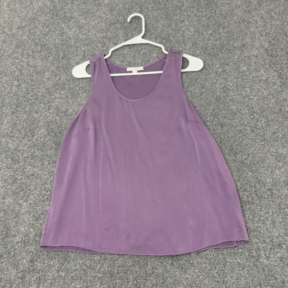 Lunya Tank Top Womens M Purple Silk Washable Open Back Sleepwear Minimalist